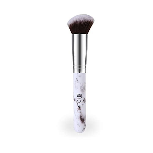 DUAIU Foundation Brush Angled Kabuki Blush Brush Marble Handle Makeup Brushes for Blusher Contour Highlighter Blending Liquid Cream and Concealer