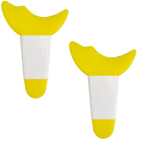 Jinmoioy マスカラガード マスカラシールドガード 2個セット アイライナーブラシ アイメイクエイド 再利用可能 多機能アイメイクアシスト アイメイクツール 補助パッド まつ毛パーマ セルフキット (イェロー)