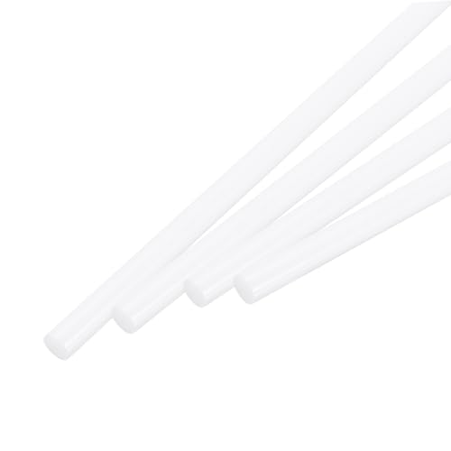 Image of MECCANIXITY ABS Plastic Rod Round Solid Bar 8mm x 400mm White for DIY Model Material, Architectural Model Making, DIY Sand Table, Pack of 4 Pcs