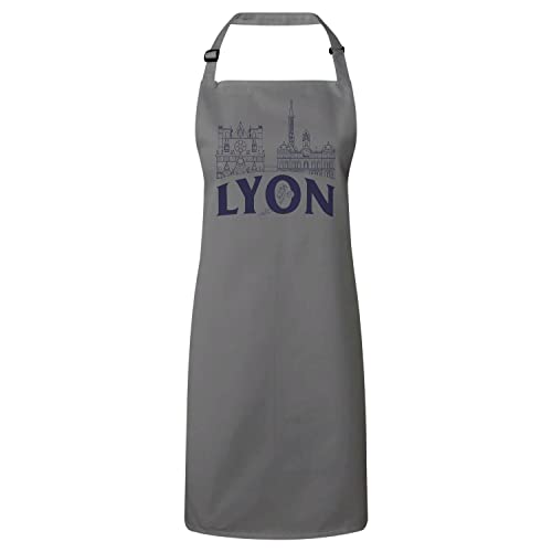 Tablier cuisine premium gris Lyon au design épuré célébrant la culture de France