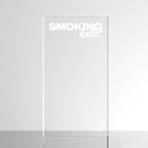 Image of Sticker for Glass & Mirrors| Minimal Vinyl Decal for Bedroom Bathroom & Cafe | Self-Adhesive Waterproof Quote Aesthetic Mirror Sticker | No Mirror Included (Smoking K*lls, Large, Matt White)