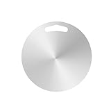 Titan Schneidebrett Rundes Edelstahl Küchen Schneidebretter Doppelseitiges mit Aufhängbarem Griff zum Ausrollen Langlebiges Metallschneidebrett Camping, Fleisch-Schneidebretter (L)