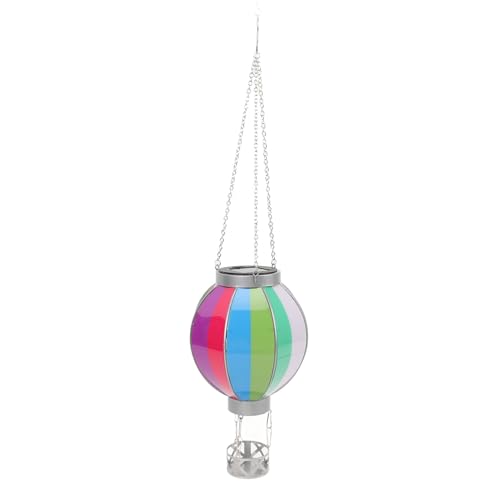 Ballon à air chaud lanterne décorative solaire suspendue en fer pour jardin