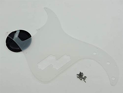 Dopro 13 Hole Clear Precision Bass Pickguard PB P Bass Scratch Plate for USA/Mexican FD Precision Bass Transparent