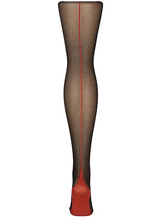 Jonathan Aston Vintage Legs Contrast Seam and Heel Stocking Colour: Bl