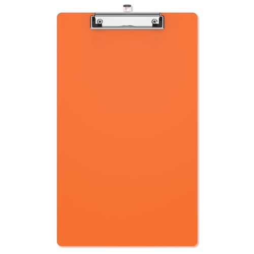 Macroclo Plastic Legal Size Clipboard, Orange 8.5 x 14 Clip Boards
