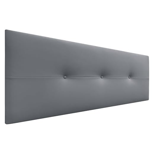 Cabecero de Polipiel o Tela AQUALINE Pro cabeceros Cabezal tapizado Cama Lujo (Polipiel Gris Ceniza, 135cm (Camas 120/135/140))