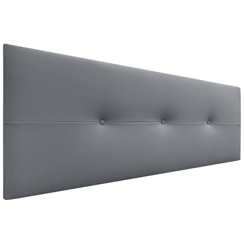 DHOME Cabecero de Polipiel o Tela AQUALINE Pro cabeceros Cabezal tapizado Cama Lujo (Polipiel Gris Ceniza, 145cm (Camas 120/135/140))