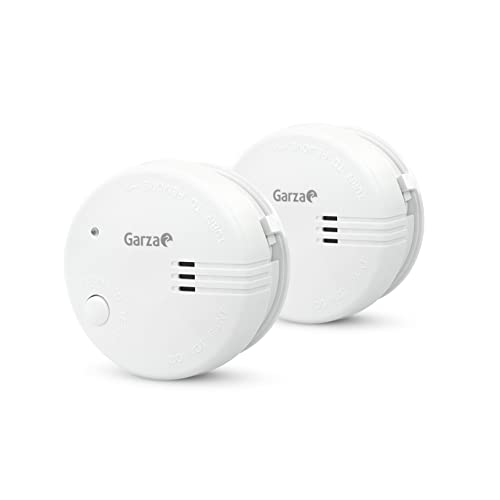 Garza - Pack de 2 Mini Detectores de Humo para el Hogar. Alarma de Incendios de 85dB, Blanco