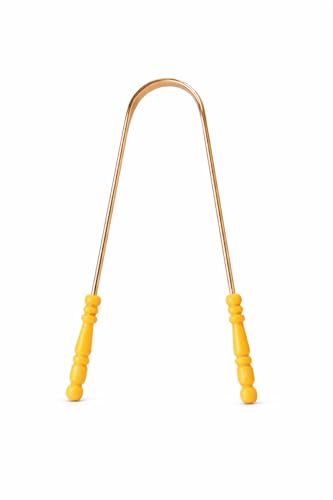 Double Head Copper Tongue Cleaner with Plastic Handle, Reusable Tongue Scraper for Everyday Use (Lyon) image 5