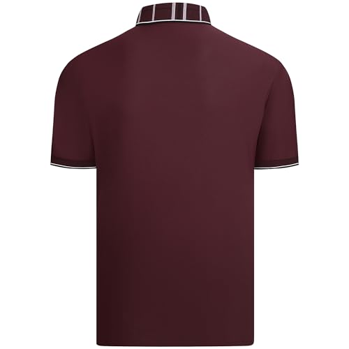 Esabel.C Polo para hombre manga corta con tecnología de absorción de humedad y estiramiento, camisa de golf casual para negocios miniatura 2