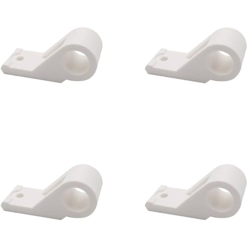 Lot de 4 Colliers Déportés d'Espagnolette - Composite Noir ou Blanc - Diam. Ø14 - Entraxe 20 mm - Lacet pour Barre de Volet Battant - Accessoire fermeture - à Visser - Fabrication Française (Blanc)