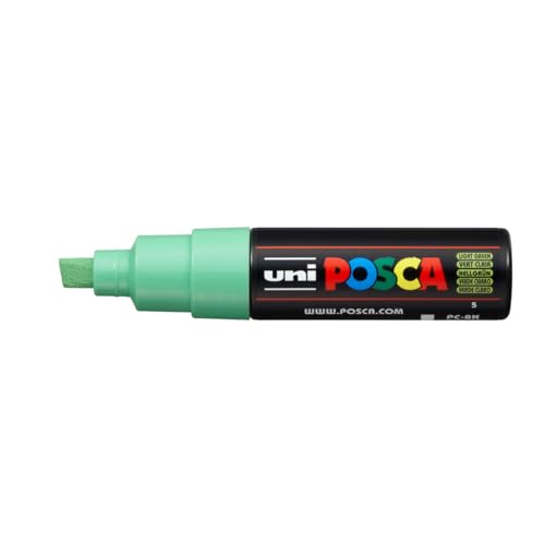 Uni Posca Marker PC-8K Paint Glass Pen Broad Chisel Tip 8.00mm Light Green