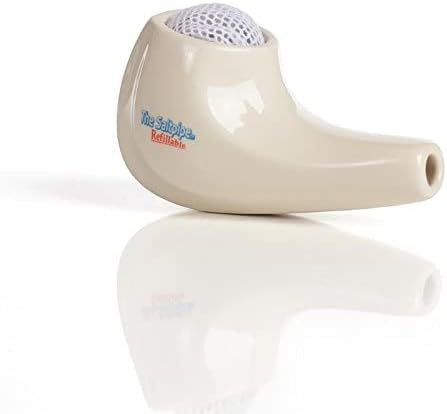 "Salt Pipe - Refillable Salt Inhaler With Extra Salt Refill Bag - Natural Respiratory Aid - Reduces symptoms of asthma, sinus, allergy, snoring, COPD and other respiratory disorders