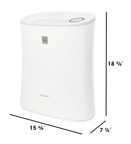 SHARP FPF30UH True HEPA Air Purifier for Home Office Smokers Allergies and Pet Hair, White