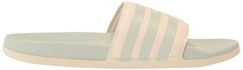 Adidas Women's Adilette Comfort Slides Sandal, Wonder White/Linen Green/Linen Green, 6 #TOP5