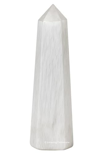Image of Amazing Gemstone Scolecite Crystal Towers - Natural Healing Crystal Point Obelisk for Reiki Healing and Crystal Grid (2 inch to 3 inch INCH)