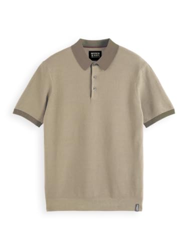 Scotch & Soda Knitted Polo Shirt Camisa de Polo Hombre, Sand, XL