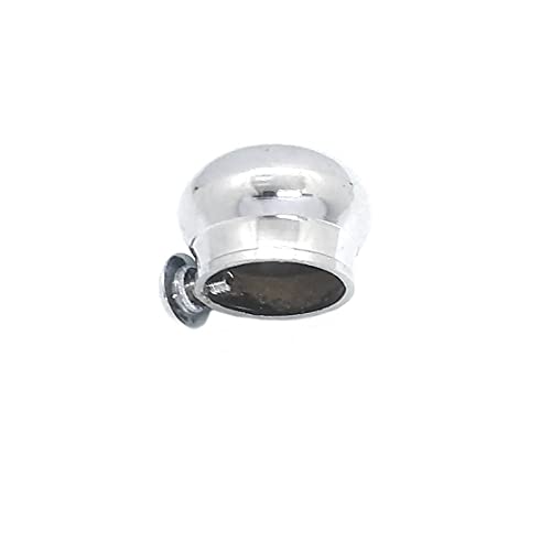 Image of FAPBADRI Simple Curtain End Caps /Finials for a 1 inch Pipe /Rod, Colour - Silver Glossy, 2 Pieces