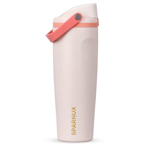 Image of FreeSip Gym Water Bottle 30oz with Built-in Straw & Chug Spout, Leak Proof Lock Lid, Carry Handle Travel Bottle for Fitness Workout Training Sports and Car Cup Holder(900 ML)