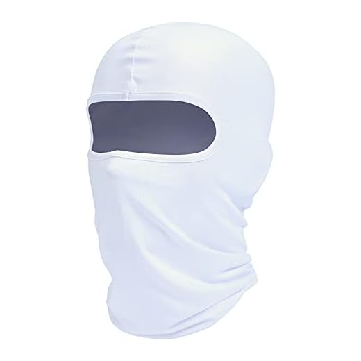 fuinloth Máscara de pasamontañas, bufanda de verano para el cuello, protector UV, bufanda de esquí para motocicleta hombre y mujer Blanco, Talla única