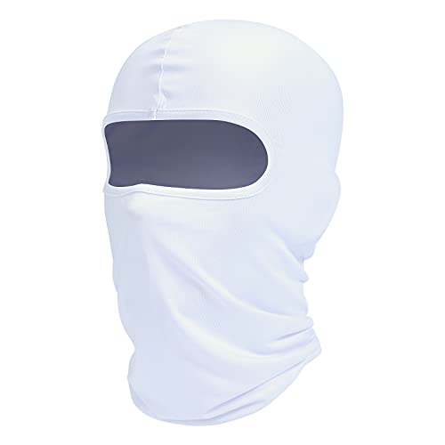 Cagoule Blanche Cache-cou Rafraîchissante UV - Pour Cyclisme, Ski, Sports D'hiver - Coton, Protection Visage Et Cou