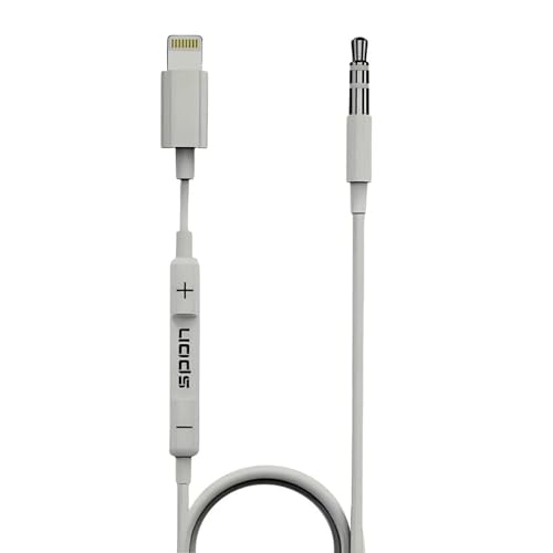 SP SPON Cable to Aux 3.5mm Car Stereo Speaker, for iPhone 14/13/12/11/XS/XR/8/8 Plus/7/7 Plus, Headphone and Speaker, 3.3 Feet Black