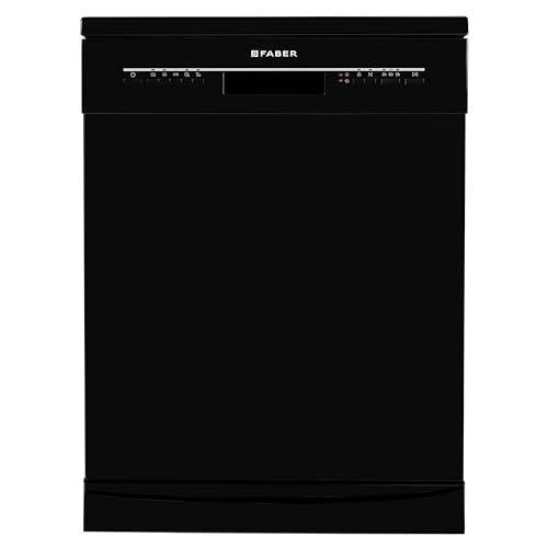 Faber 14 Place Free Standing Dishwasher|7 Wash Programs| LED Display| Adjustable Racks | Half Load Wash| Child Lock | 2Yr Comprehensive & 10Yr Cavity Warranty |FFSD 7PR 14S BK, Black Finish
