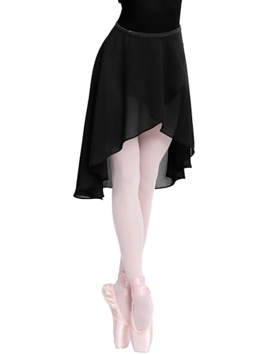 Women Semi-Sheer Dance Skirt Irregular Wrap Ballet Skirts Match Leotards in Summer