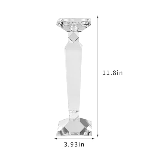 Crystal Candle Holders Set of 2,Crystal Taper/Pillar Candlestick Holders,Ultra Elegant & Modern Centerpiece Home Décor,Wedding(12inch Tall) - Image 4