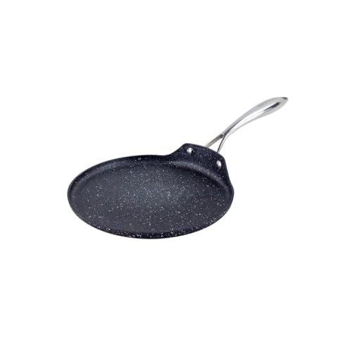 eaziglide Neverstick2 Crêpes-/ Pfannkuchenpfanne aus Aluminium hergestellt, hitzebeständig bis 260°C, für alle Herdarten geeignet, Durchmesser: 25 cm, IM1058