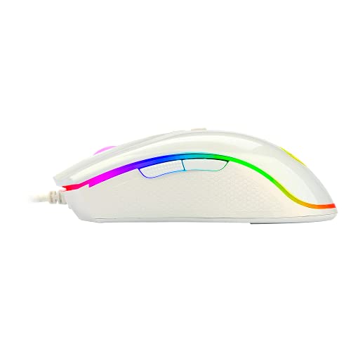 Mouse Gamer Redragon Cobra M711W RGB (10000 DPI/Pixart PMW3325) - Branco glide
