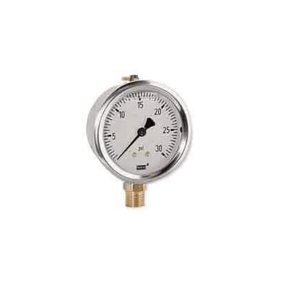 Wika Liquid Filled Industrial Pressure Gauge, 0 to 3000 psi, 2.5 (in) Dial, Lower