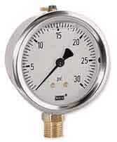 213.53 Liquid Filled Industrial Pressure Gauge, 0 to 200 psi, 4 Dial, Lower