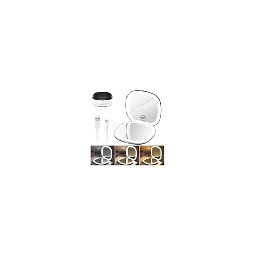 Miroir compact lumineux rechargeable cadeau beauté idéal - 2