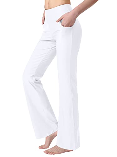 Image of Zeronic Women's Bootleg Yoga Pants with Pockets Long Bootcut Workout Running Pants Tummy Control Pockets Work Pants for Women