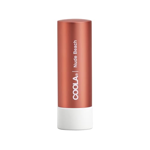 COOLA Organic Tinted Lip Balm & Mineral Sunscreen with SPF 30 Dermatologist Tested Lip Care for Daily Protection Vegan Nude Beach 0.15 Oz