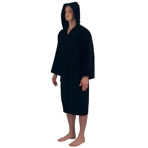 Alpine Swiss Dane Mens Hooded Bathrobe Pure Cotton Terry Cloth Long Robe for Men Super Absorbent Quick Drying Luxury Spa Robe3