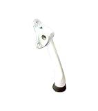 QCAA Heavy Duty Kickdown Door Stopper, 4", Zinc Die Cast, White, 1 Pack, Made in Taiwan