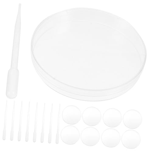 MUCKLILY 10 Placas de Petri con Tapa 10 Tubos de de 3Ml para Laboratorio y Proyectos Científicos Placas de Agar Desechables para Microbiología y Biología
