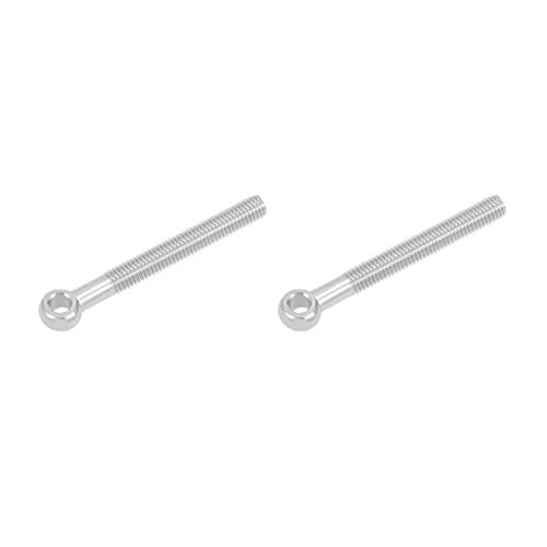 Image of METALLIXITY Shoulder Swing Lifting Bolt (M8x70mm) 2Pcs, 304 Stainless Steel Eye Bolts - for Home Renovation Fasteners, Silver