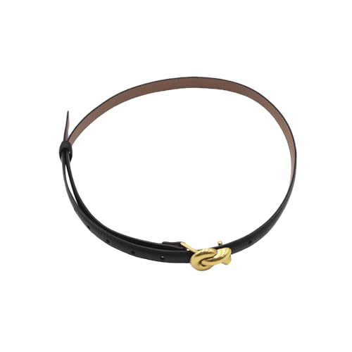 AIBEARTY Women Fashion PU Leather Waist Belt Skinny Knot Thin Buckle Waistband for Dress Jeans Pants4