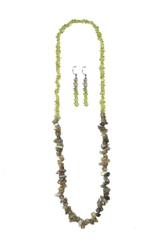 Juego de joyas de peridoto y labradorita para regalo de mujer