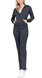 NE PEOPLE Womens Casual Basic Terry Zip Up Hoodie Sweatsuit Tracksuit Set S-3XL