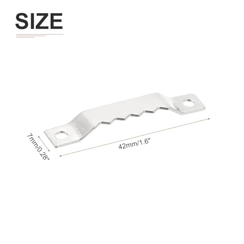 Image of DTGN 42mm x 7mm Metal Saw Tooth Photo Frame Hanger Clips - 20 Pack - Good for Hanging, Artwork, Clocks - Photo Frames - Silver Tone