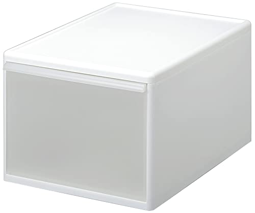 like-it MOS-06 Clothes Storage Drawer Case, Can be Combined with Storage Case, Wide L, White, Made in Japan, Depth 18.1 inches (46 cm), Perfect for Closet, Metal Rack