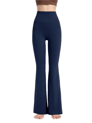 BNDDZBN Yoga Pants High Waist Buttock Lifting Flared Sports Fitness Yoga Wide Leg Pants(Blue,M)