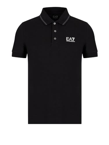 Polo Ea7 Homme Coton Noir Grand Confort - Coupe Droite Élégante 5XL