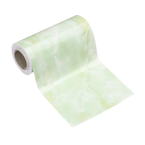 QUARKZMAN Carta Da Parati Con Motivo Legno 12cm x 5m PVC Autoadesiva Bordo Strutturato Adesivo Impermeabile Carta Da Parati Decorativa Per Pavimento Porta Tavolo Armadi Scrivania Agata Verde