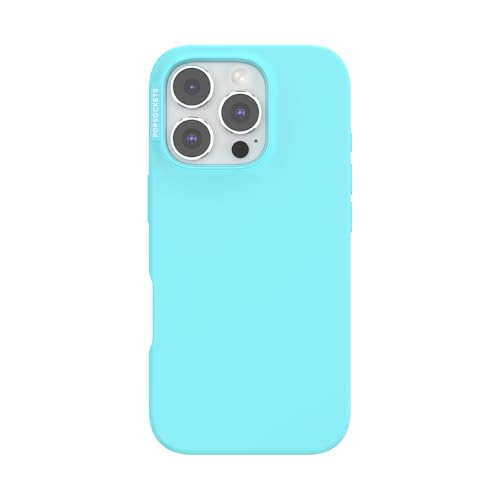 Image of POPSOCKETS Polycarbonate iPhone 16 Pro Protective Case Compatible with Magsafe, Phone Case for iPhone 16 Pro, Wireless Charging Compatible - Butterfly Pea Blue